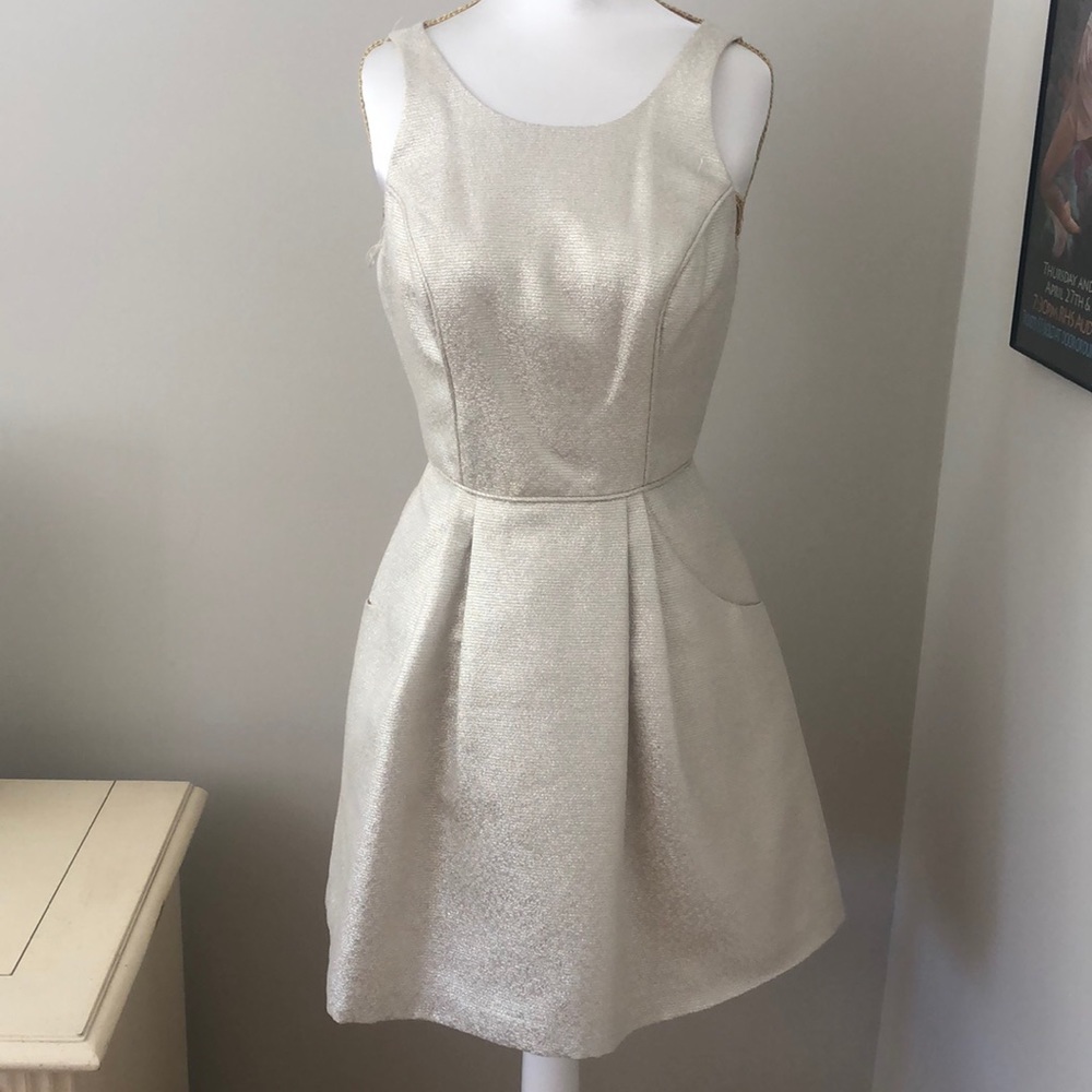 Shimmery mini dress with pockets